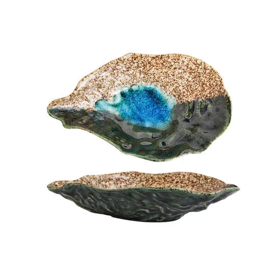 Ceramic Oyster Creative Plate Sushi Sashimi Cold Dish Tableware Plate Viskana