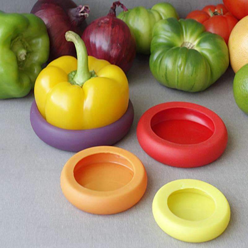 Viskana 4pcs Silicone Foodsaver - Perfectly On A Variety Of Cut Fruits And Vegetables
