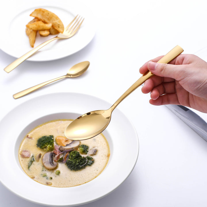 Viskana RoyalGlimmer Gold Cutlery Set - Gold Cutlery Set for a Luxurious Table Decoration
