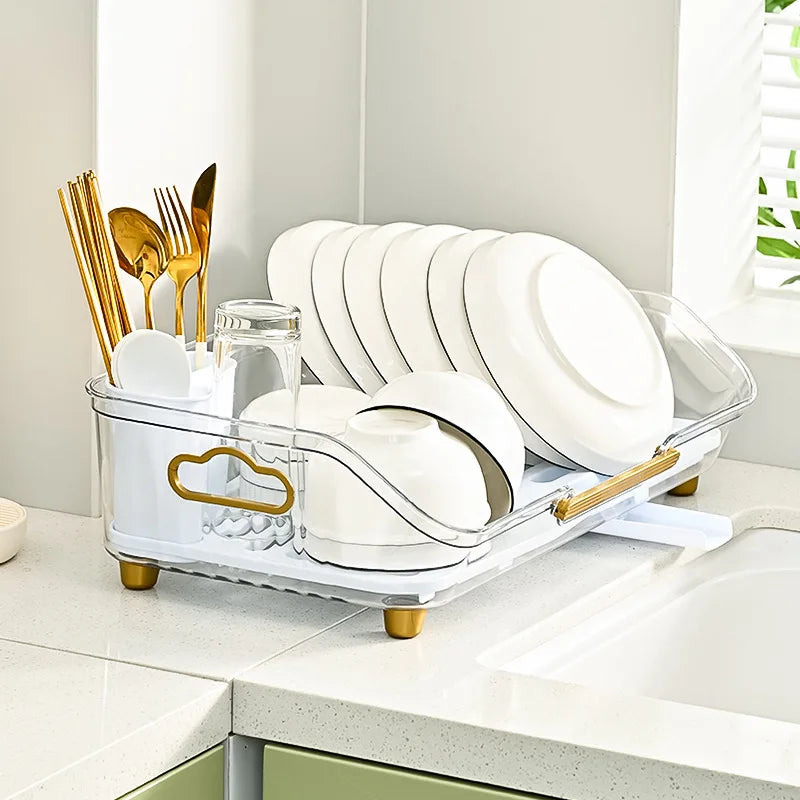 Detachable Sink Dish Drainer Countertop Organizer with Utensil Holder Viskana