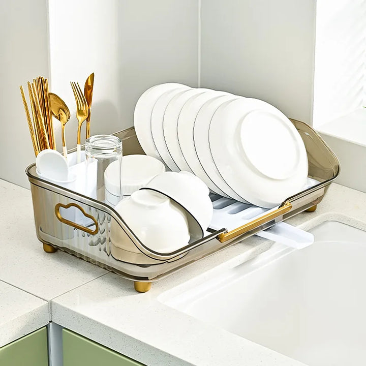 Detachable Sink Dish Drainer Countertop Organizer with Utensil Holder Viskana