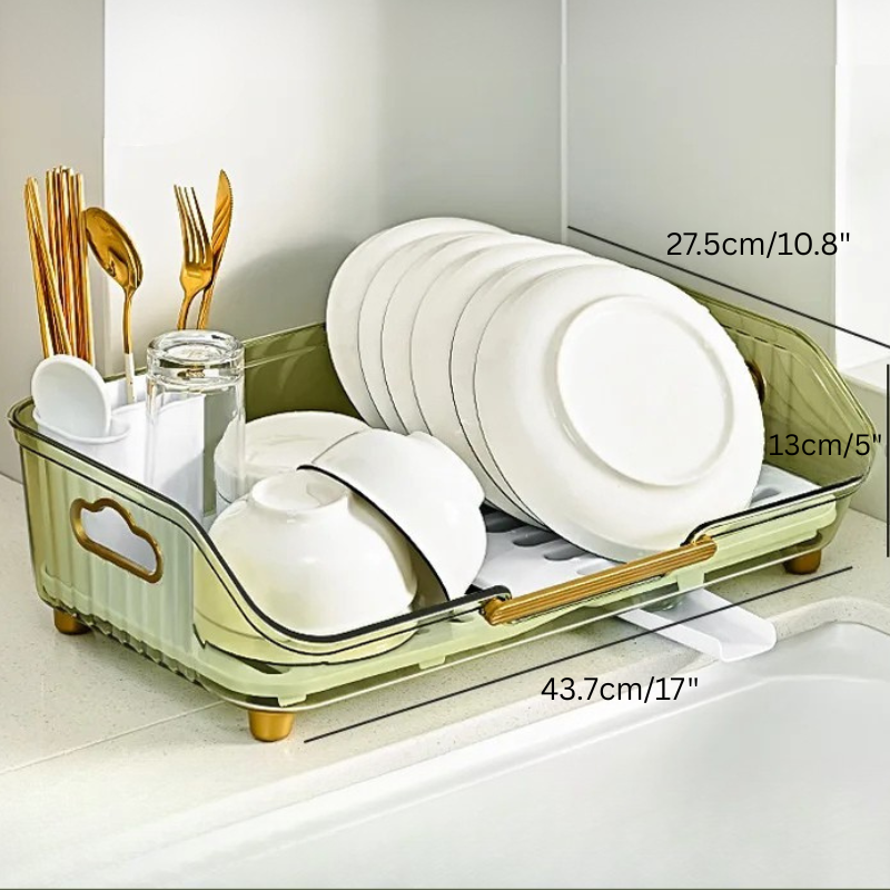 Detachable Sink Dish Drainer Countertop Organizer with Utensil Holder Viskana