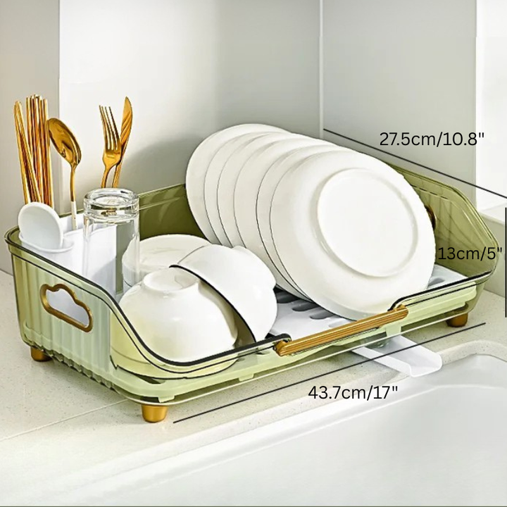 Detachable Sink Dish Drainer Countertop Organizer with Utensil Holder Viskana