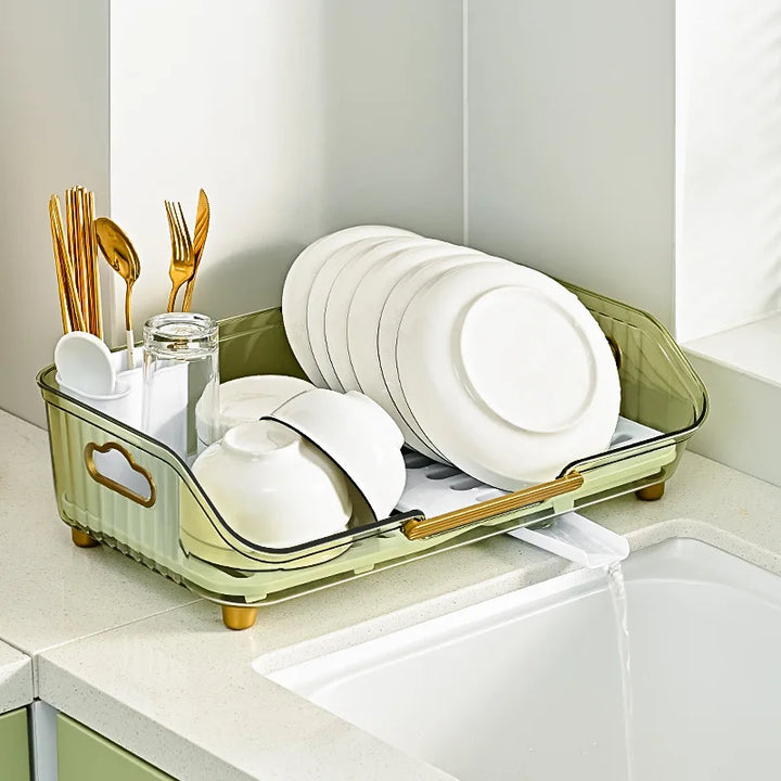 Detachable Sink Dish Drainer Countertop Organizer with Utensil Holder Viskana
