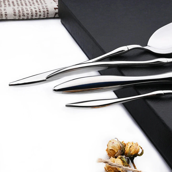 Dinnerware Vintage Cutlery Set Stainless Steel Mirror Silverware Set Viskana