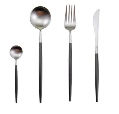 Viskana Luxury 24-Piece Gold-Silver Cutlery Set for Stylish Table Setting