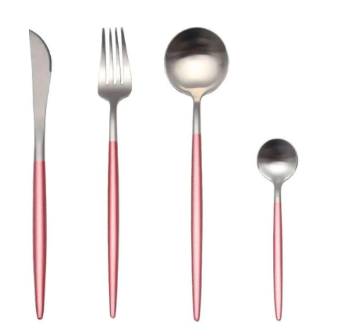 Viskana Luxury 24-Piece Gold-Silver Cutlery Set for Stylish Table Setting