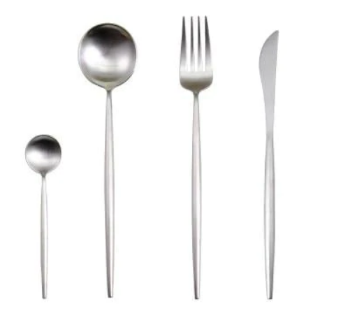 Viskana Luxury 24-Piece Gold-Silver Cutlery Set for Stylish Table Setting