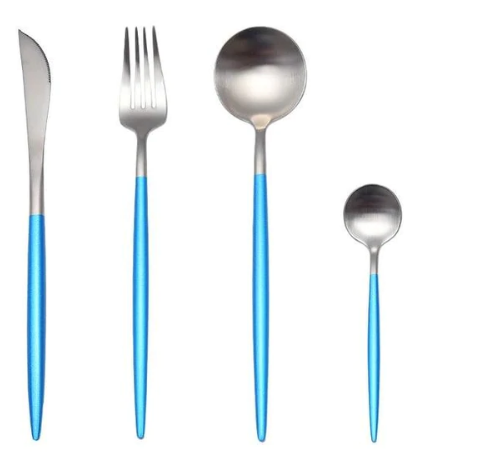 Viskana Luxury 24-Piece Gold-Silver Cutlery Set for Stylish Table Setting
