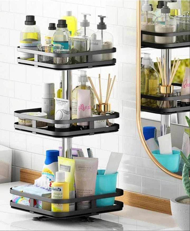 Viskana TwistRack 360° – Rotating Storage Shelf | Space-Saving Adjustable Organizer for Kitchen, Bathroom & Home