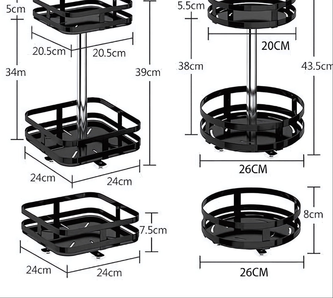 Viskana TwistRack 360° – Rotating Storage Shelf | Space-Saving Adjustable Organizer for Kitchen, Bathroom & Home
