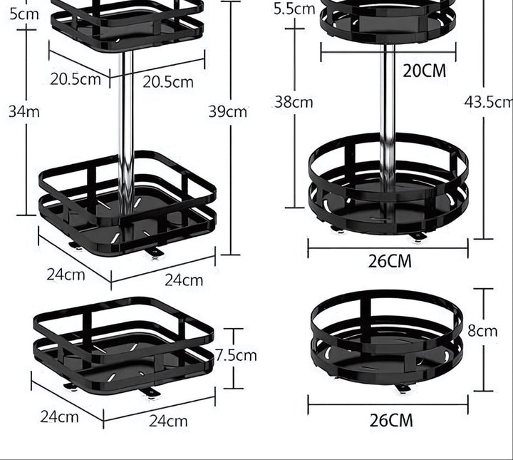Viskana TwistRack 360° – Rotating Storage Shelf | Space-Saving Adjustable Organizer for Kitchen, Bathroom & Home