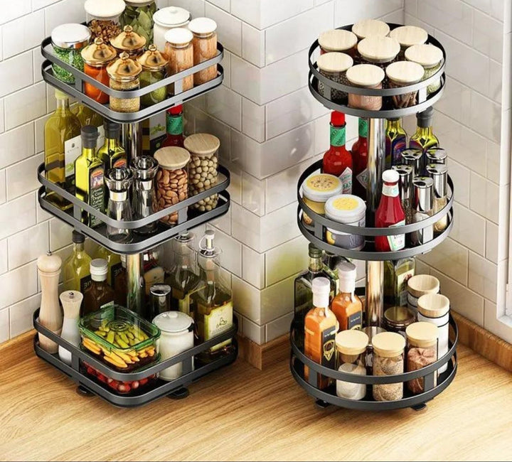 Viskana TwistRack 360° – Rotating Storage Shelf | Space-Saving Adjustable Organizer for Kitchen, Bathroom & Home