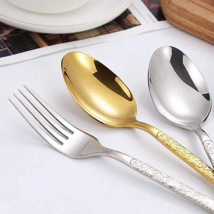 Viskana 30-Piece Luxury Golden Cutlery Set