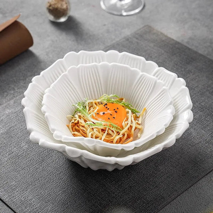 Viskana Flower Shaped Ceramic Deep Bowl