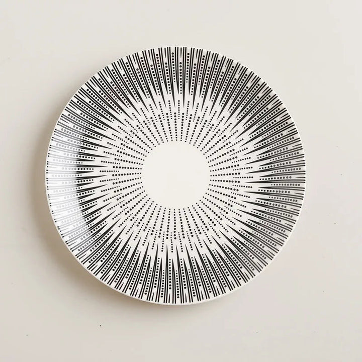 Viskana Geometric Pattern Ceramic Dinner Plate Set