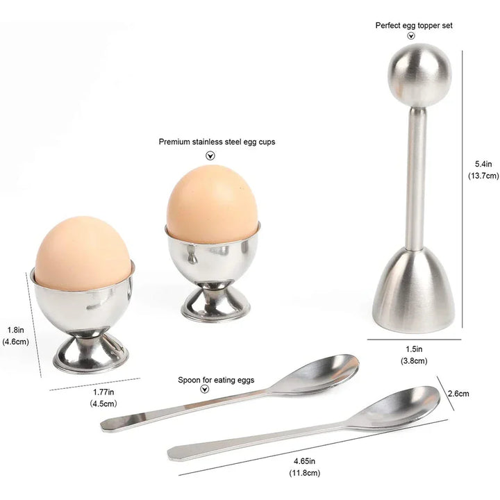 Egg Cracker Topper Set Stainless Steel Soft Hard Boiled Egg Opener Kit Viskana