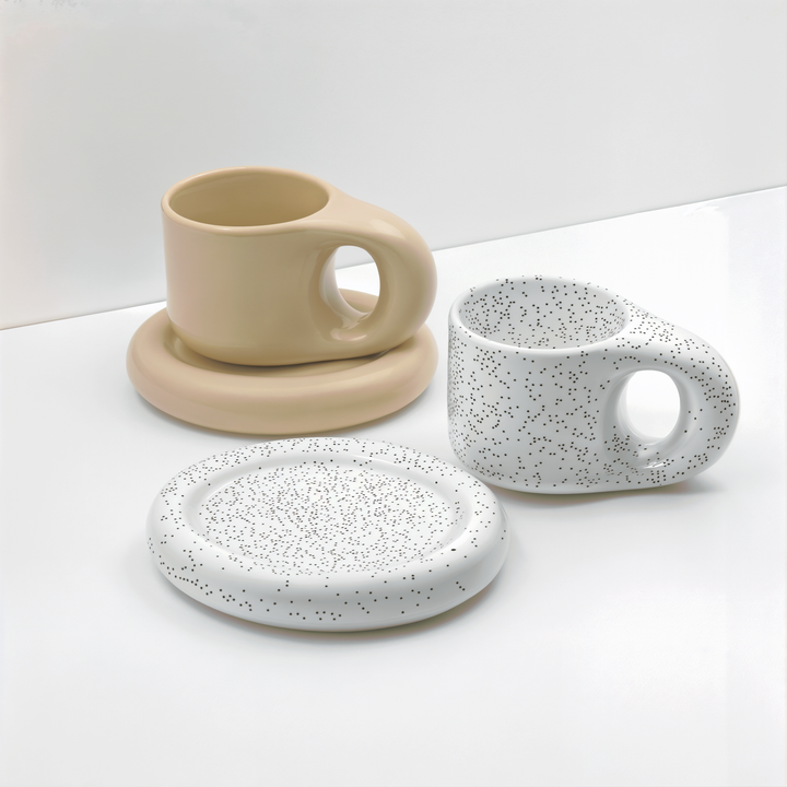 Timeless Elegance - Minimalist Porcelain Cup and Saucer Set Viskana
