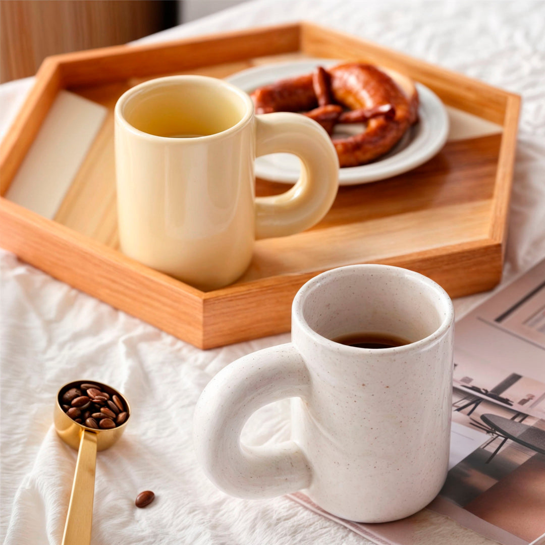 Athenea Cup – Luxe Porcelain Cup with Geometric Design Viskana