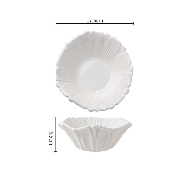 Viskana Flower Shaped Ceramic Deep Bowl
