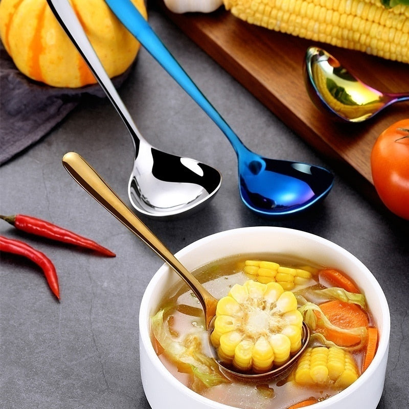 Family Soup Spoon Stainless Steel Kitchen Cooking Spoon Soup Spoon Viskana