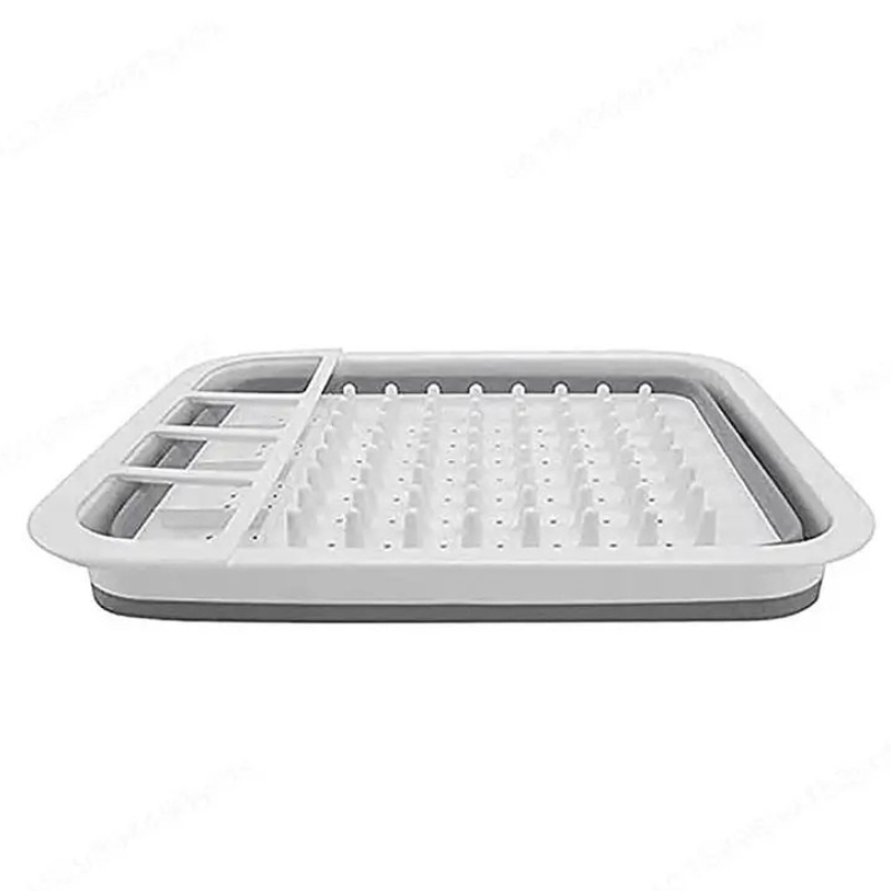 Foldable Dish Rack Kitchen Storage and Drain Tray for Tableware Viskana