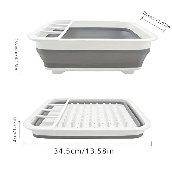 Foldable Dish Rack Kitchen Storage and Drain Tray for Tableware Viskana