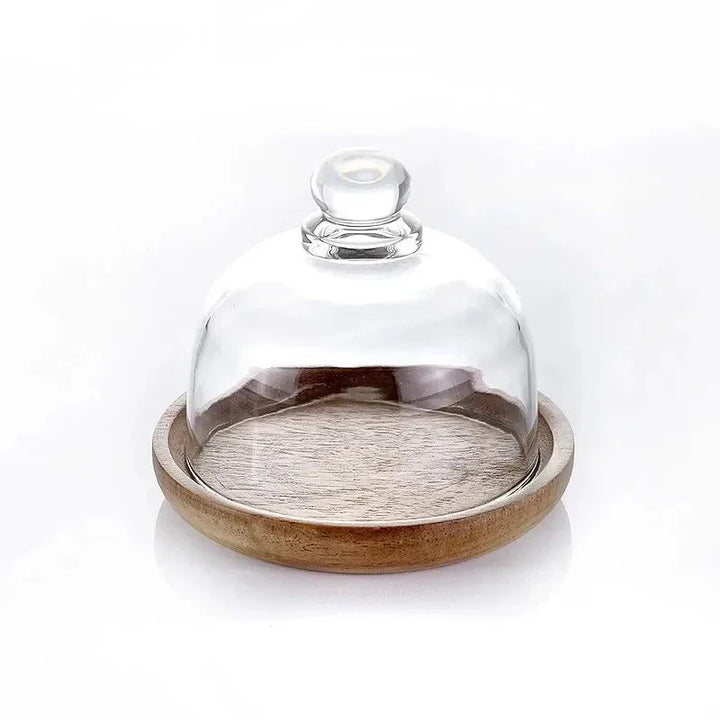 Glass Food Storage Container with Wooden Lid Kitchen Snack Organizer Viskana