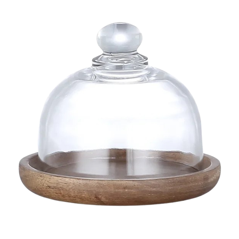 Glass Food Storage Container with Wooden Lid Kitchen Snack Organizer Viskana