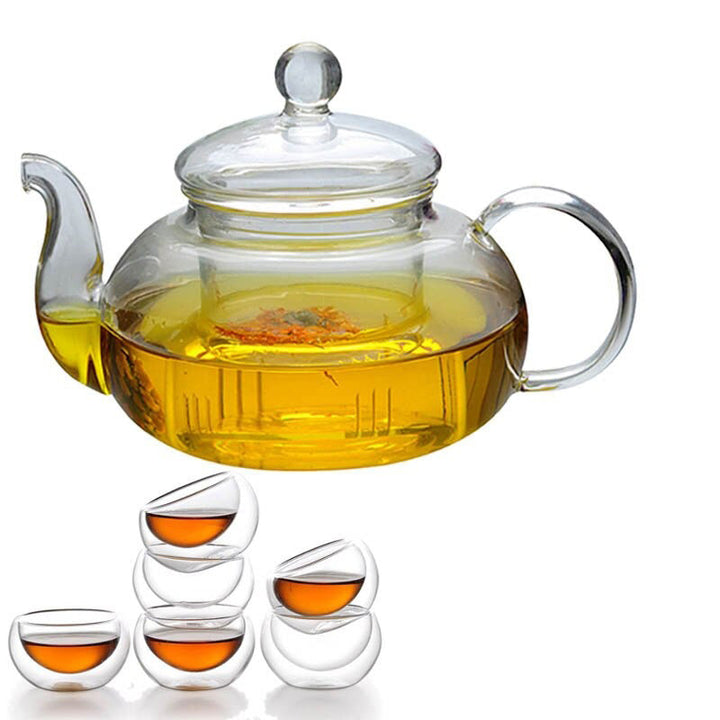 Glass Tea Set Heat Resistant Glass Tea Infuser Pot Double Wall Glass | Viskana