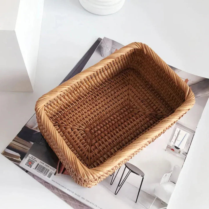 Viskana Handwoven Rattan Willow Basket for Storage