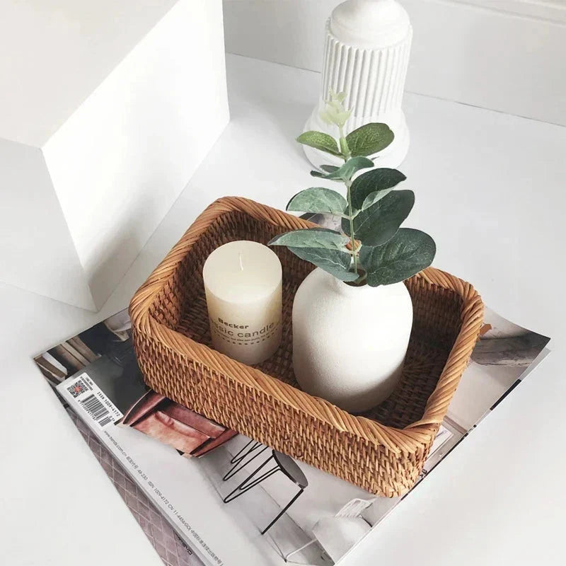 Viskana Handwoven Rattan Willow Basket for Storage