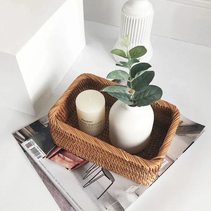 Viskana Handwoven Rattan Willow Basket for Storage