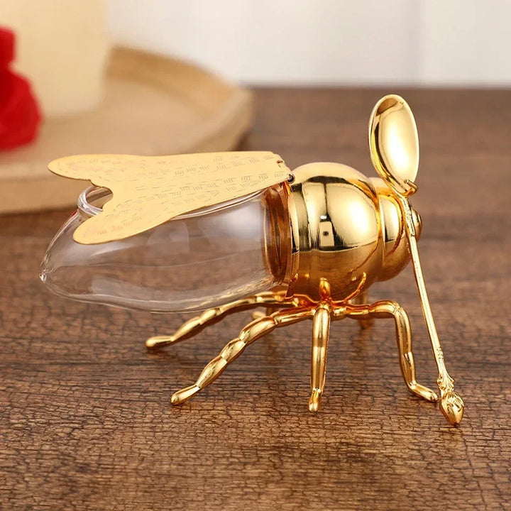 Honeybee Sugar Jar with Spoon Kitchen Pot Container Kitchen Tableware Viskana