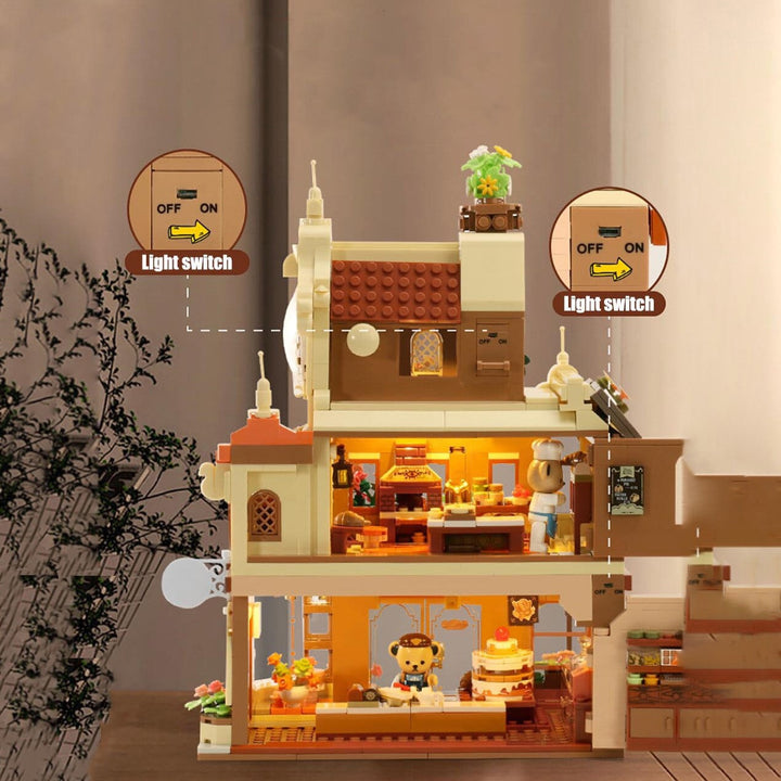 Viskana Honey Bear Cupcakes & Cookies Bakery Micro Building Blocks