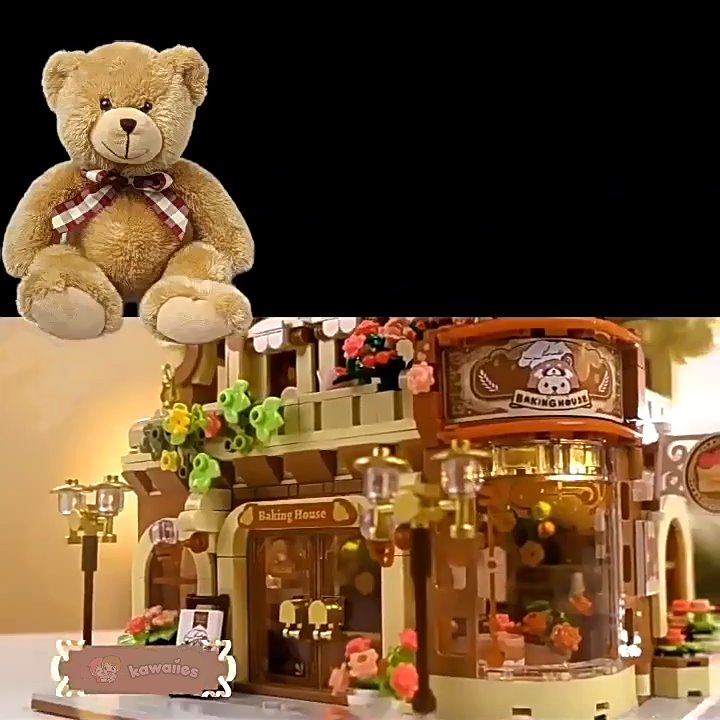 Viskana Honey Bear Cupcakes & Cookies Bakery Micro Building Blocks