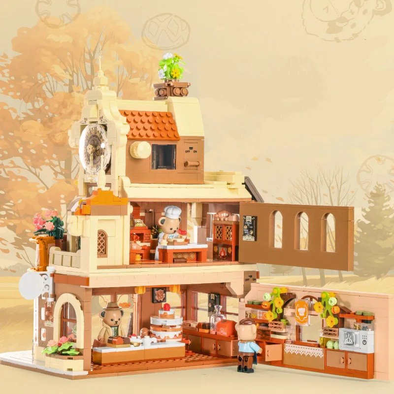 Viskana Honey Bear Cupcakes & Cookies Bakery Micro Building Blocks