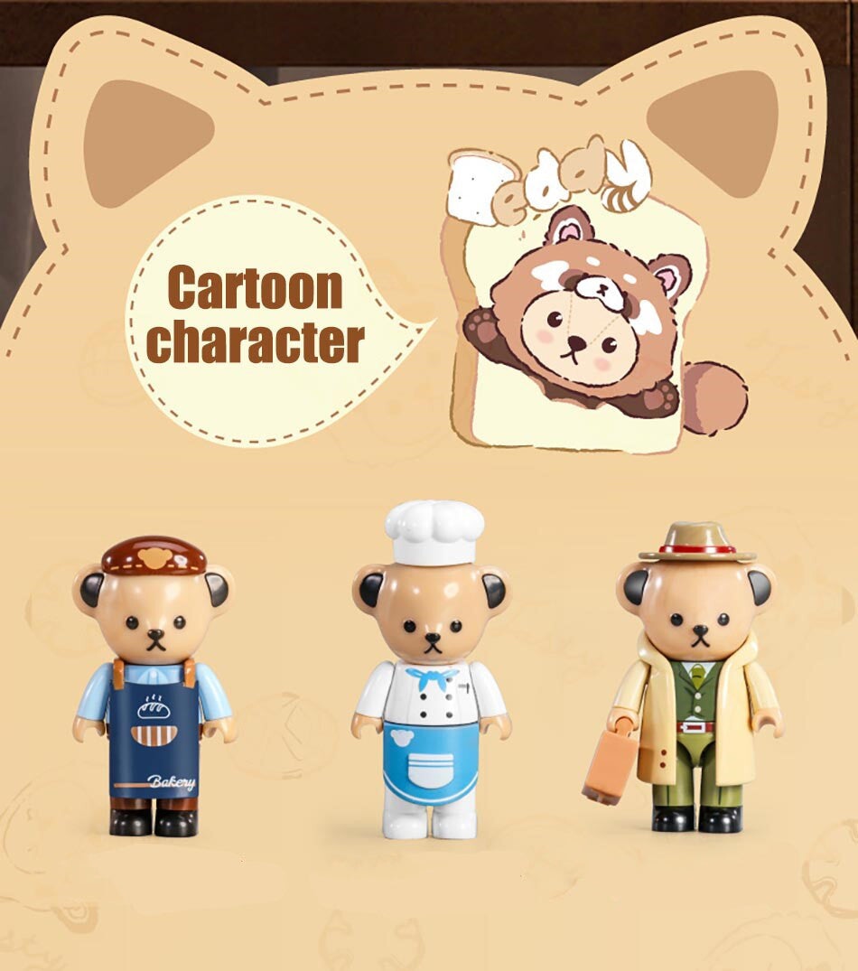 Viskana Honey Bear Cupcakes & Cookies Bakery Micro Building Blocks