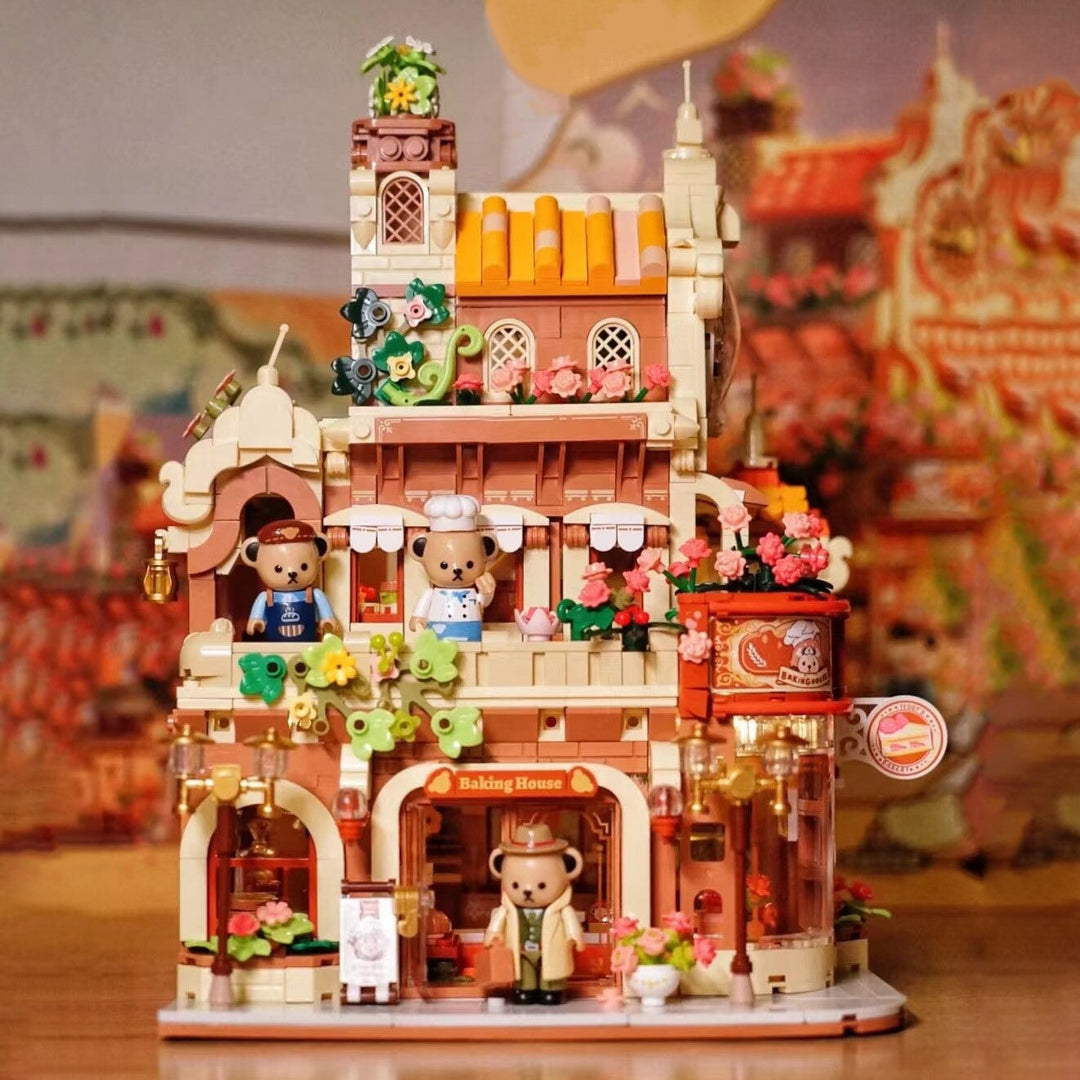 Viskana Honey Bear Cupcakes & Cookies Bakery Micro Building Blocks