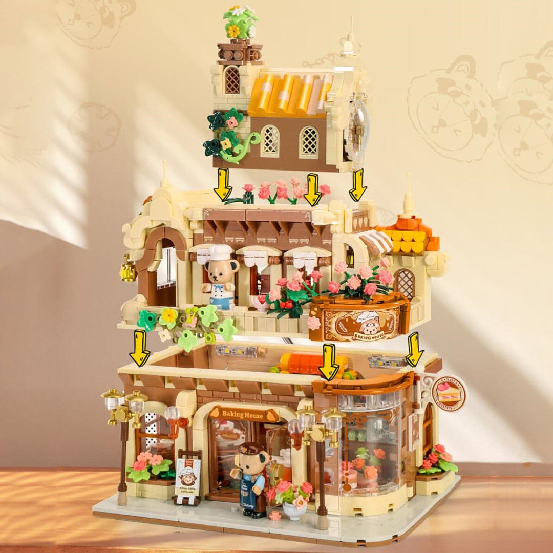 Viskana Honey Bear Cupcakes & Cookies Bakery Micro Building Blocks
