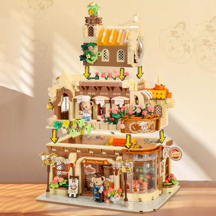 Viskana Honey Bear Cupcakes & Cookies Bakery Micro Building Blocks