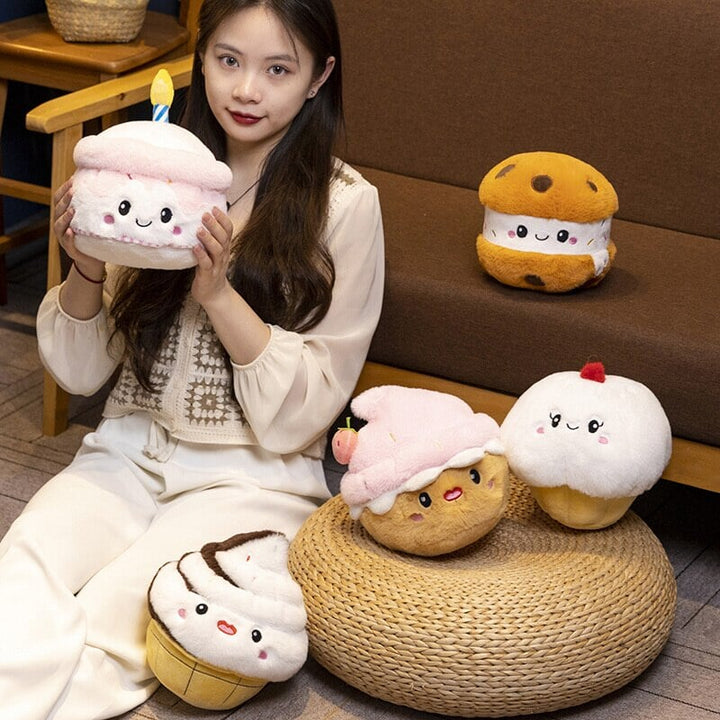 Viskana Kawaii Cake Plushie Strawberry Fruit Muffin Bakery Plushies