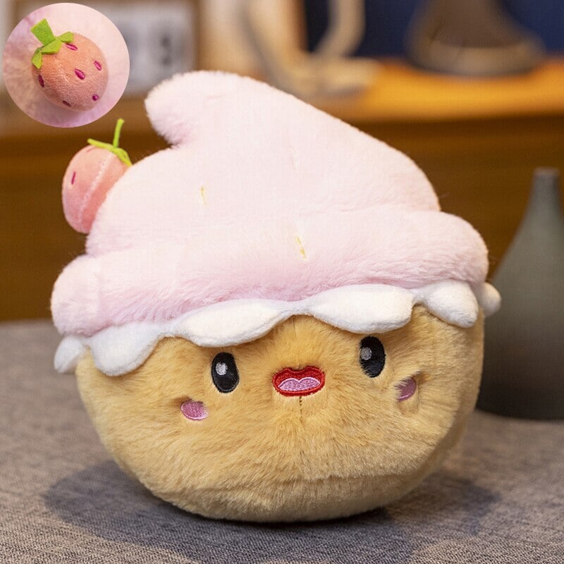 Viskana Kawaii Cake Plushie Strawberry Fruit Muffin Bakery Plushies