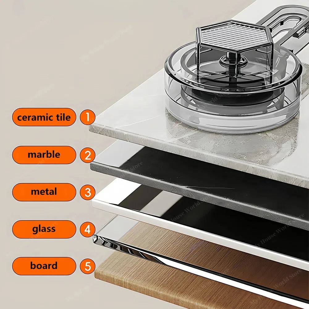 Viskana Wall-Mounted Suction Cup Spice Rack Organizer for Kitchen Storage and Easy Access to Spices