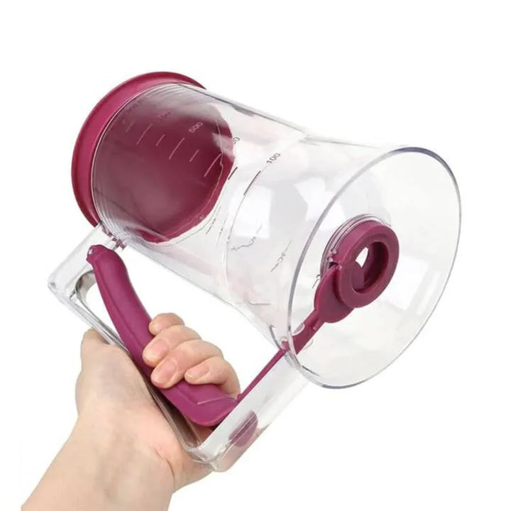Viskana Dough dispenser with measuring scale and spout for muffins and cakes