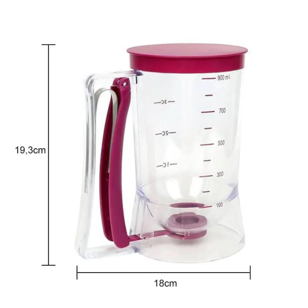 Viskana Dough dispenser with measuring scale and spout for muffins and cakes