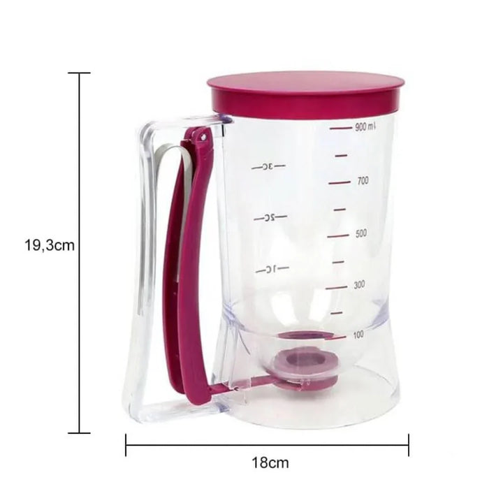 Viskana Dough dispenser with measuring scale and spout for muffins and cakes