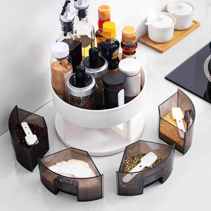 Viskana 360 Rotating Lazy Kitchen Spice Rack Organizer