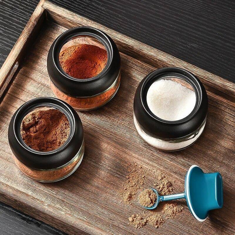Viskana Salt and Pepper Seasoning Organizer Spice Jars
