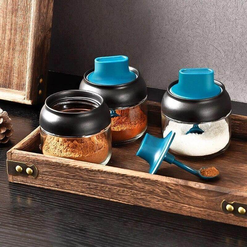 Viskana Salt and Pepper Seasoning Organizer Spice Jars